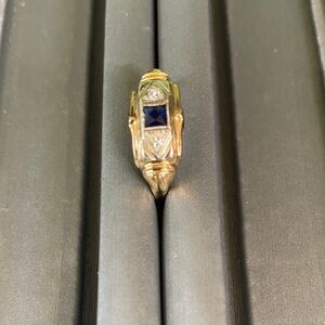 Vintage Gold 14k and Blue sapphire Women's Ring